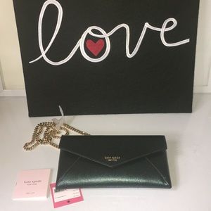 Kate Spade leather Chain Clutch